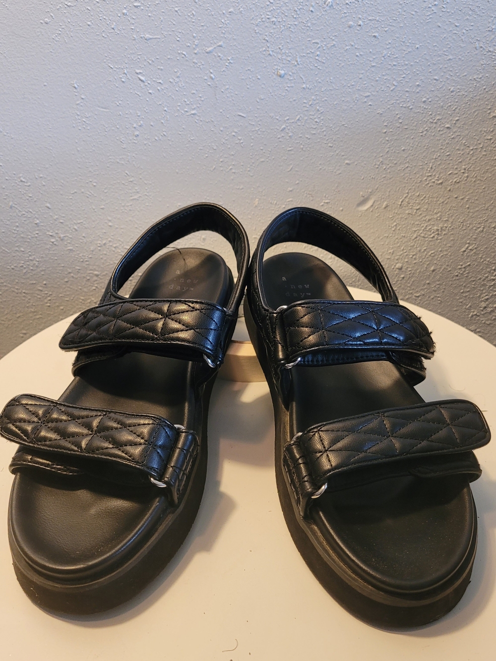 a new day Black Quilted Strap Women’s Sandals